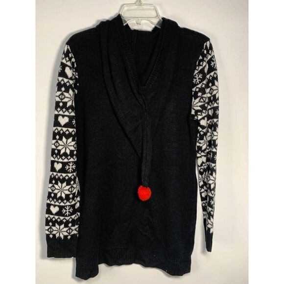 Santa's Favorite Rudolph Knit Hoodie Sweater (or size small sweater dress) - Picture 7 of 8